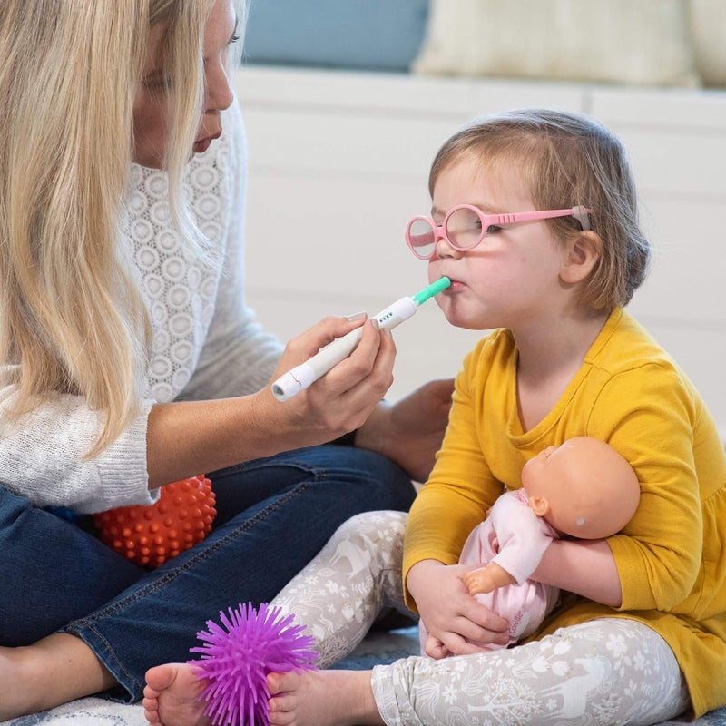 TalkTools Sensi Oral Sensory Therapy Tool with Soft Sensi Jaw Tips (Ocean Blue, 7 Tips Set - Ocean Blue) - Image 5